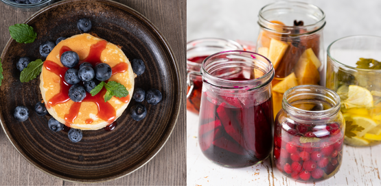 photo of blueberry syrup and fruit shrubs