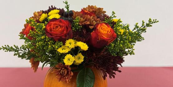 pumpkin floral arrangement