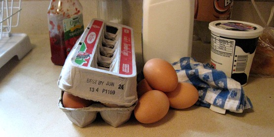 various food products with expiration dates