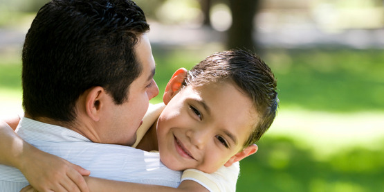 Dad with small son, for use with "Parenting: the Hardest Job in the World" classes