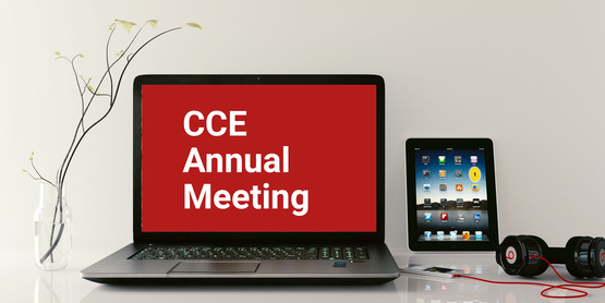 CCE Virtual Annual Meeting on Laptop
