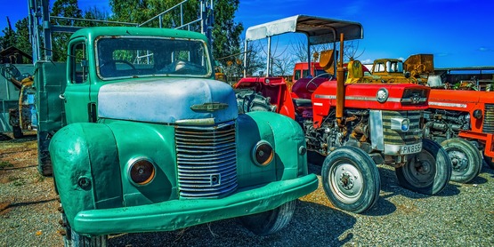 Farm trucks stock photo