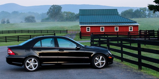Car on farm stock photo