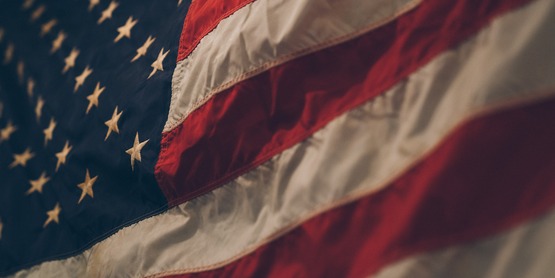 American flag close up