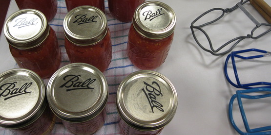 canning jars and canning tools