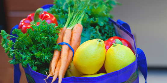 grocery bag with produce