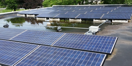 Solar panels on the roof of CCE Tompkins