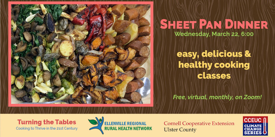 Make dinner with only one sheet pan at our next healthy cooking class.