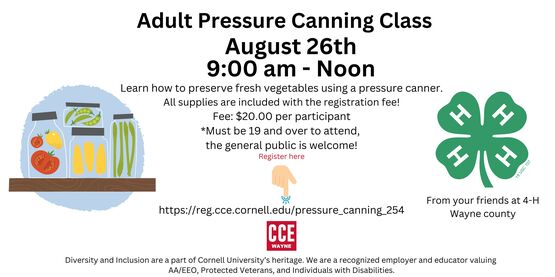 Adult Pressure Canning Class