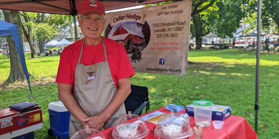 farm owner at market