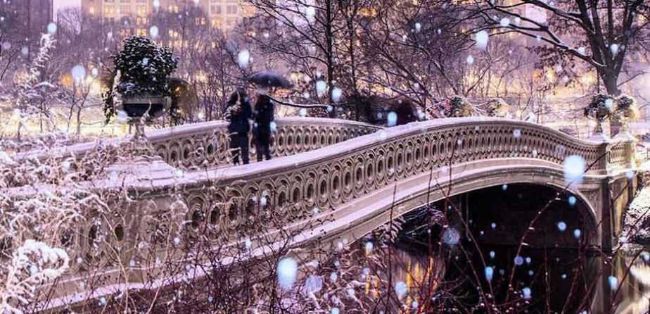 Bow Bridge, picturesque in winter