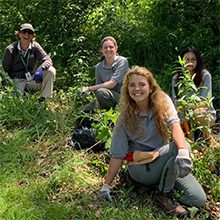Summer college interns working the Central Park landscape