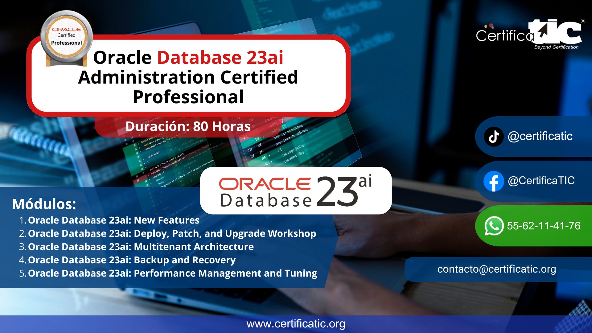 Certificatic - Oracle Database 23ai Administration Certified Professional