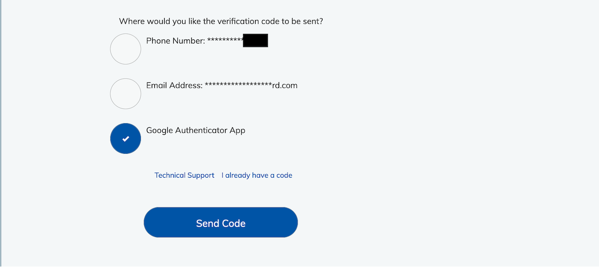 Moving forward you will see the application you have installed as another option for the second step of your Multi-Factor Authentication process. You can select it and enter the code provided by the Google Authenticator App