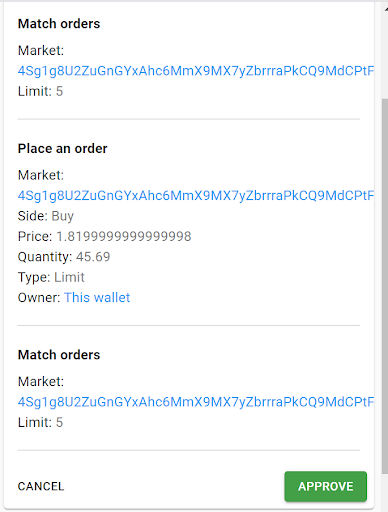 sollet transaction approval