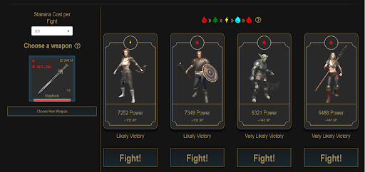 cryptoblades fight enemy