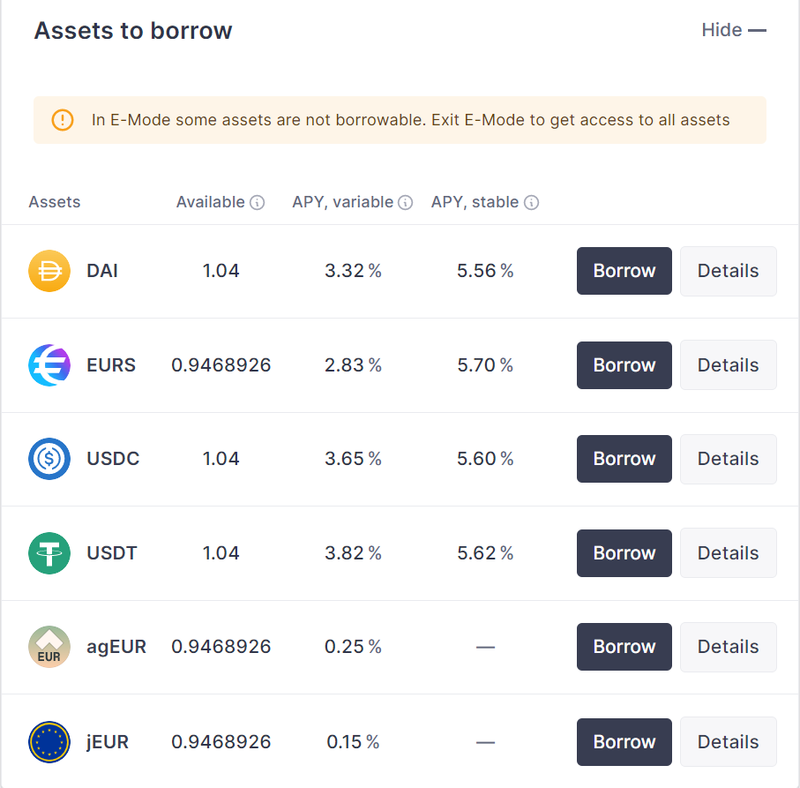 aave v3 stablecoin category