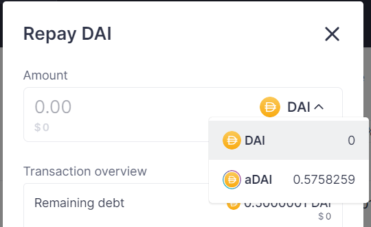 aave v3 atoken repay