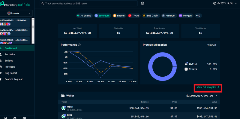 how to view details of reserves nansen
