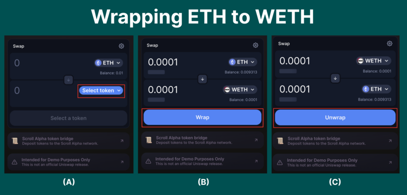 Wrapping ETH to WETH Scroll Airdrop