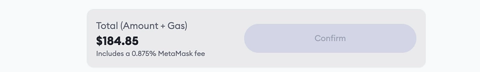 Confirm MetaMask fee