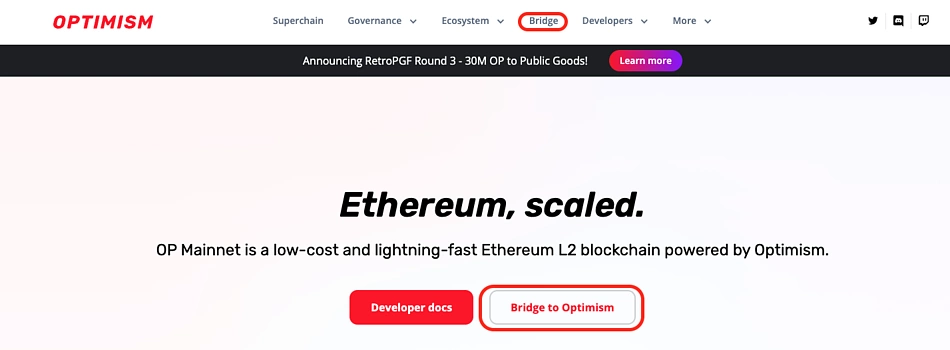 Optimism Official Bridge