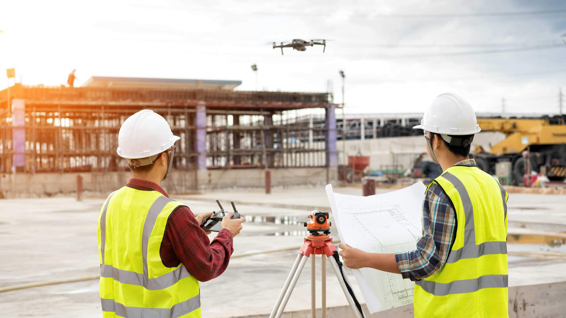 surveyors using drone