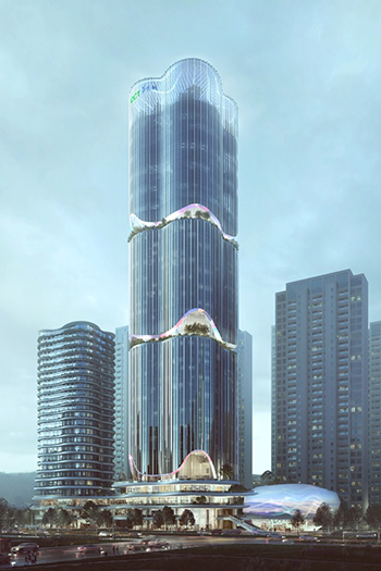 The undulating design of this tower focuses on the principles of openness and flexibility.