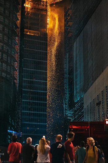 The Warsaw Hub, which is still under construction, was the site of a fire. Image credit: @ihanio.