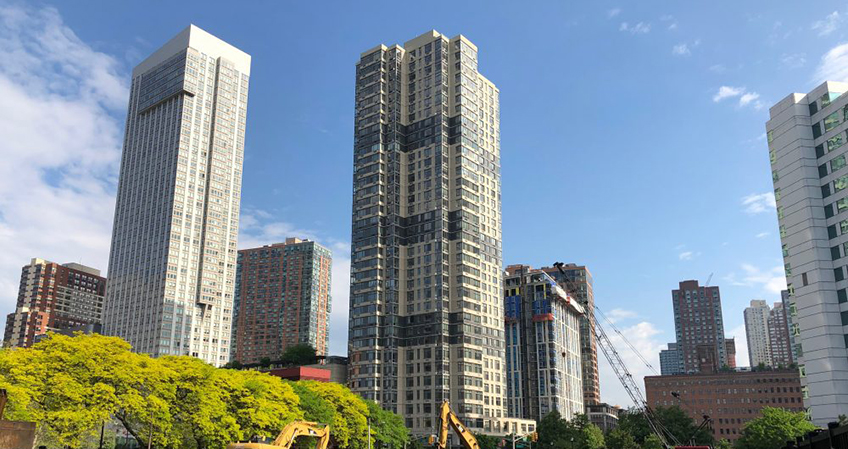 Looking west at the future site of 25 Columbus Drive. Photo (c) Michael Young.