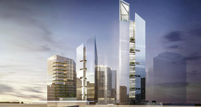 The overall development at Tysons Corner will include two residential buildings with retail, one hotel and residential building, and three office buildings.