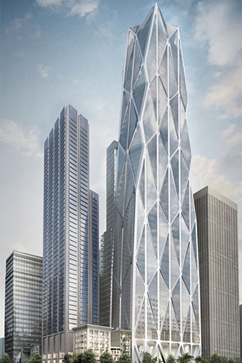 The two-tower Oceanwide Center project on Mission Street in San Francisco.