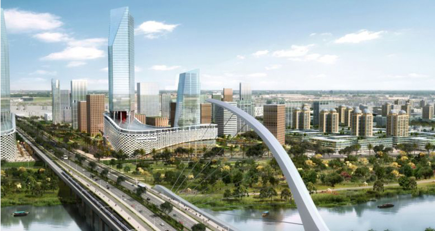 The city was planned to be located on the banks of the Krishna River, on what is now 684 hectares of village and farmland.