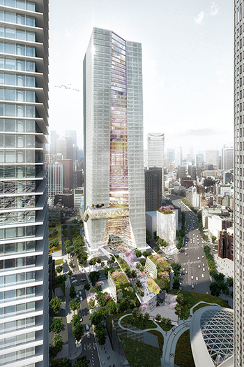 The 49-story tower will have a total floor size of 250,000 square meters and will include office space, retail, and a hotel.