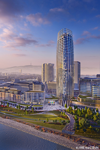 Eurovea City's expansion is planned to be completed by December 2022 and apartment owners will receive their keys in mid-2023.