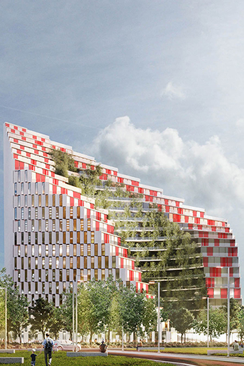 The building will rise to a maximum of 24 stories, with peaks that refer to the nearby Mount Dajti and other Balkan Mountains.