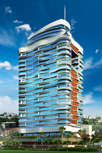 The three 15-story towers will be built with a setback of about 200 meters from the road, in order to isolate residents from the noise generated by the traffic.