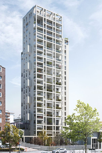 Upon completion, the skyscraper is expected to reach 24 stories and 86 meters, while offering a total of 105 apartments.