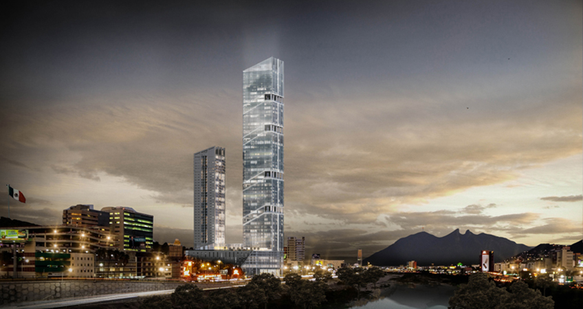 The new supertall skyscraper rises 305 meters, with 64 floors and 176 hotel rooms.