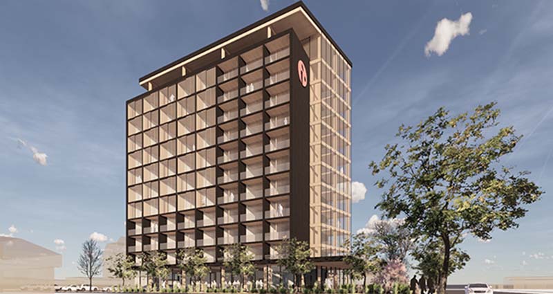 The 12-story building will be the tallest mass timber one in the city.