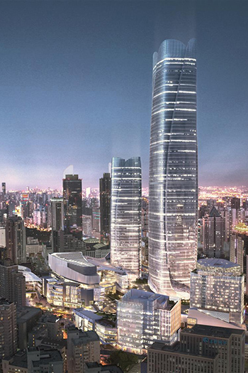 Construction is moving forward in the Xuhui District on a number of new landmarks, such as a 370-meter tower in Xujiahui and an artificial intelligence hub on the West Bund waterfront.