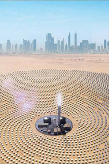 A Molten Salt Receiver (MSR) was installed on top of a solar tower in Dubai.
