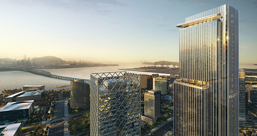 As a gateway project of Qianhai Bay, the Ruiwan Tower will accommodate a new luxury hotel, office, and retail components.