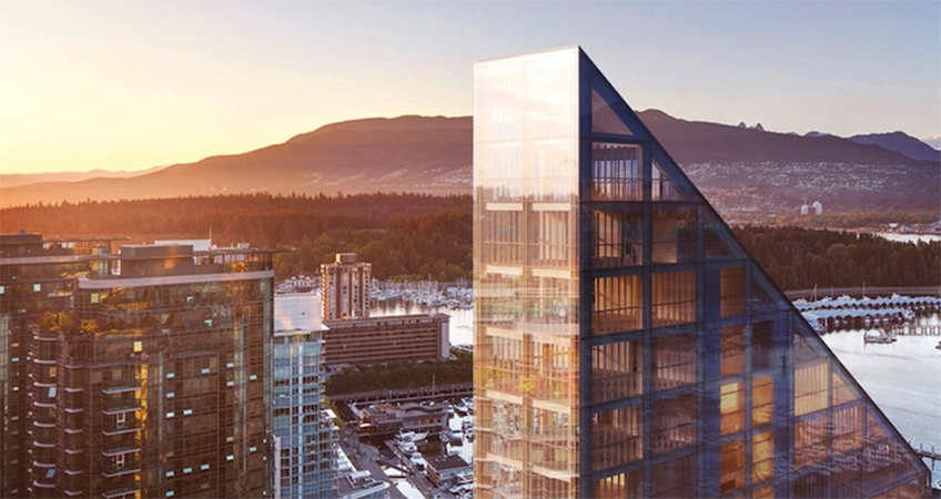 Artistic rendering of Terrace House at 1250 West Hastings Street, Vancouver. (Shigeru Ban / PortLiving)