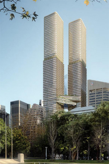 Plans have been lodged in Sydney's CBD for two 80-story skyscrapers.
