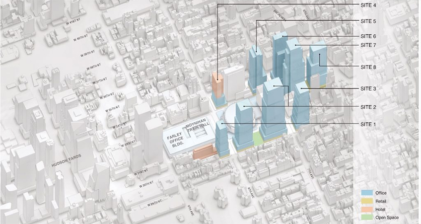 Map depicts proposed building massing within Empire State Complex - Empire State Development