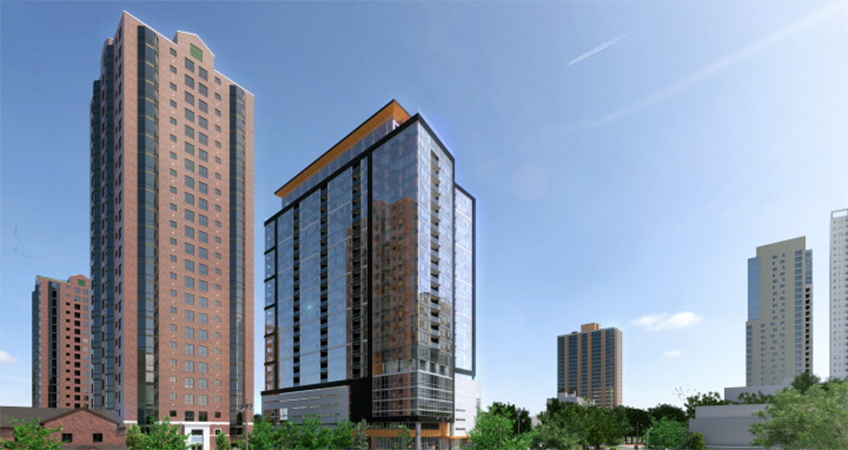 The mass timber tower has started foundation work this week.