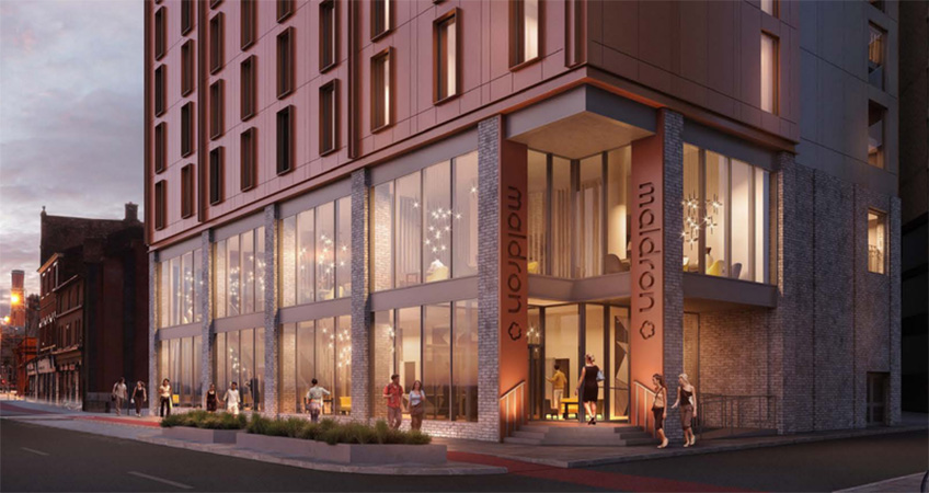 The 188-bedroom hotel would contain a coffee lounge, bar, and restaurant open to the public.