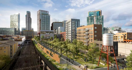The elevated park will be built on top of restored railway arches in Shoreditch.