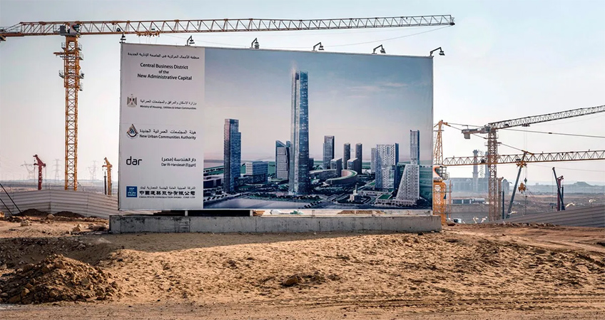 Construction of the financial district, undertaken by China State Construction Engineering Corporation in Cairo, Egypt on 7 March 2019 [PEDRO COSTA GOMES/AFP/Getty Images]
